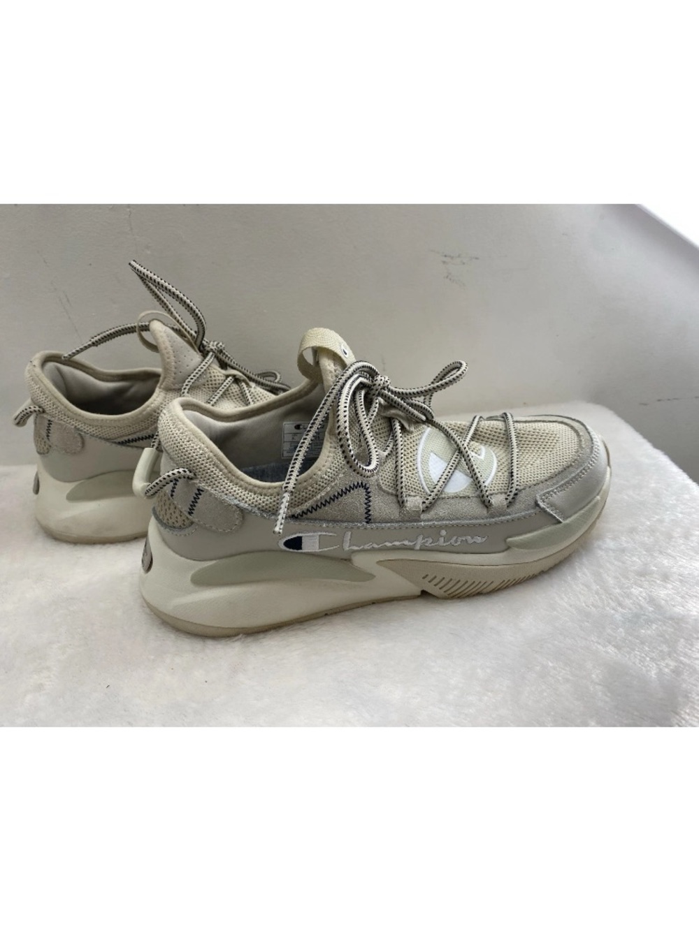 Champion Women's Neutral Beige Lace-Up Sneakers